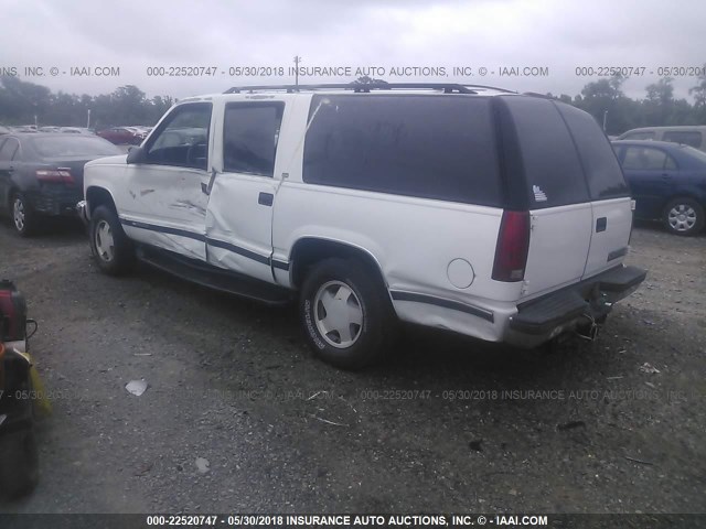 1GNFK16R1XJ574652 - 1999 CHEVROLET SUBURBAN K1500 WHITE photo 3