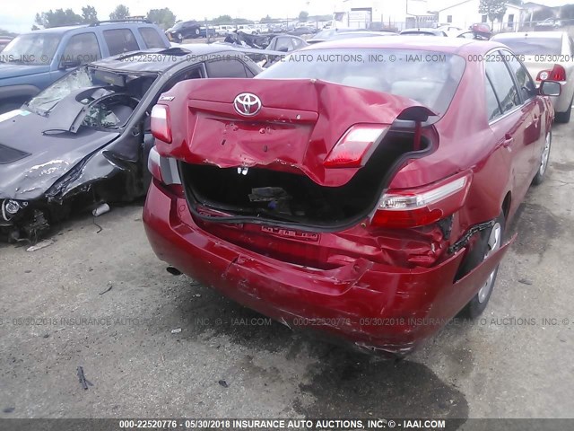 4T1BK46K37U008711 - 2007 TOYOTA CAMRY NEW GENERAT LE/XLE/SE RED photo 6