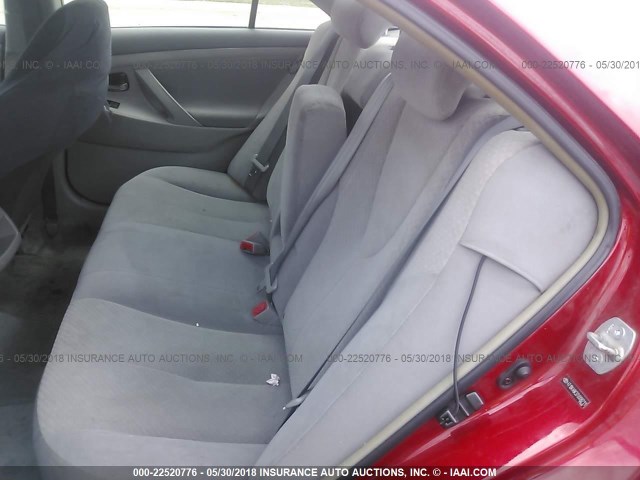 4T1BK46K37U008711 - 2007 TOYOTA CAMRY NEW GENERAT LE/XLE/SE RED photo 8