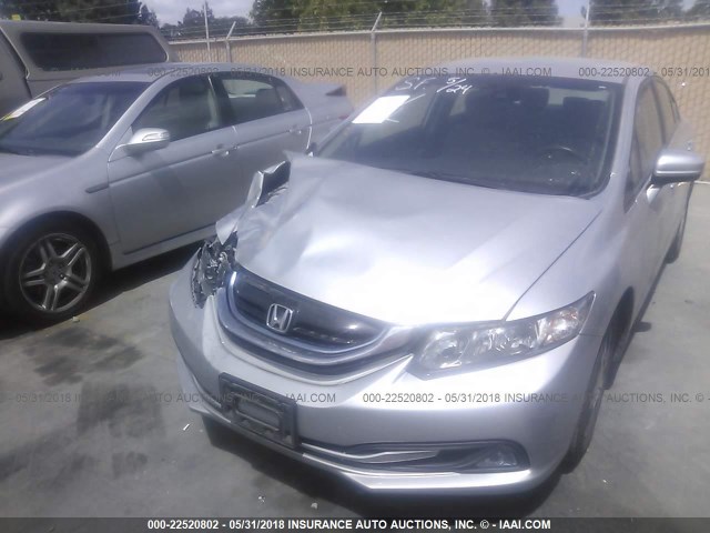 19XFB4F28EE200711 - 2014 HONDA CIVIC HYBRID SILVER photo 2