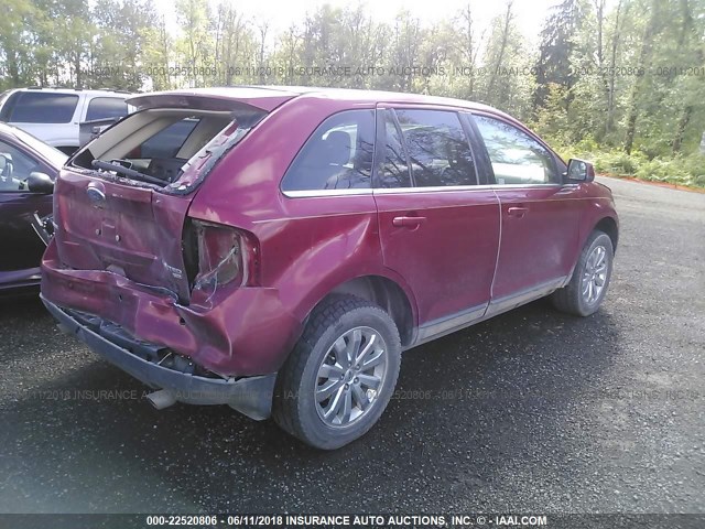 2FMDK49C39BA95368 - 2009 FORD EDGE LIMITED RED photo 4
