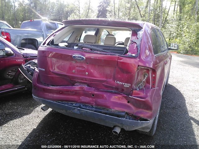 2FMDK49C39BA95368 - 2009 FORD EDGE LIMITED RED photo 6