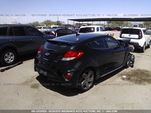 KMHTC6AEXEU206987 - 2014 HYUNDAI VELOSTER TURBO BLACK photo 4