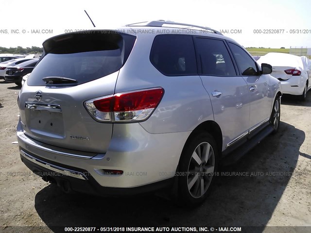 5N1AR2MN7EC695798 - 2014 NISSAN PATHFINDER S/SV/SL/PLATINUM 银色 照片 4