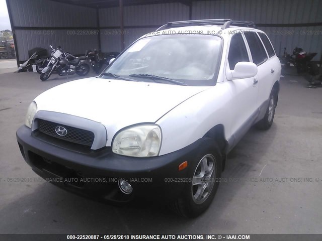 KM8SC13D52U281496 - 2002 HYUNDAI SANTA FE GLS/LX WHITE photo 2