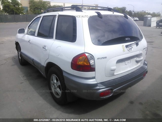 KM8SC13D52U281496 - 2002 HYUNDAI SANTA FE GLS/LX WHITE photo 3