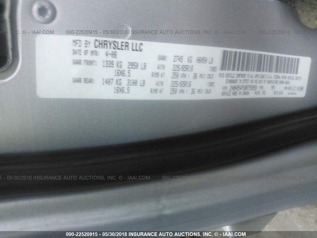 2A8HR54P38R759958 - 2008 CHRYSLER TOWN & COUNTRY TOURING SILVER photo 9