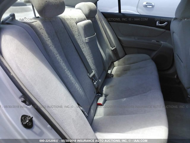 5NPEU46FX6H104293 - 2006 HYUNDAI SONATA GLS/LX SILVER photo 8