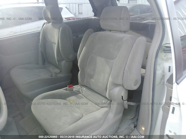 5TDZK23CX8S151391 - 2008 TOYOTA SIENNA CE/LE WHITE photo 8