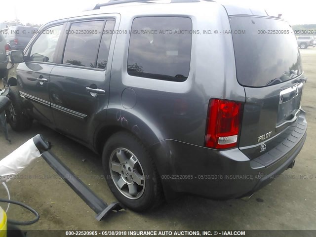 5FNYF4H9XAB004636 - 2010 HONDA PILOT TOURING GRAY photo 3