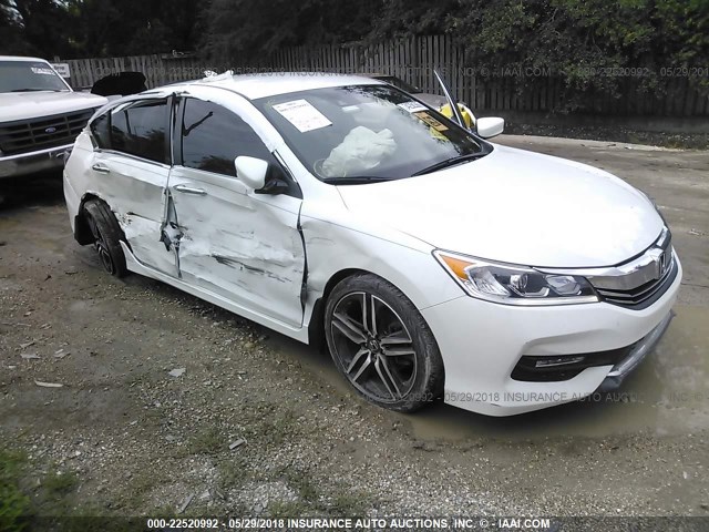 1HGCR2F66GA075723 - 2016 HONDA ACCORD SPORT WHITE photo 1