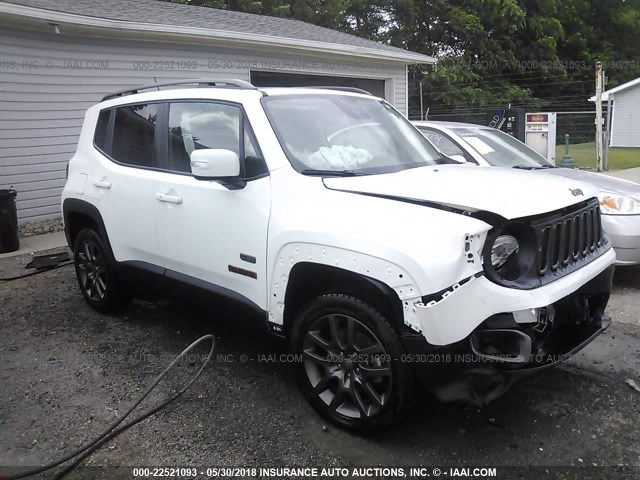 ZACCJBBT3GPD87726 - 2016 JEEP RENEGADE LATITUDE WHITE photo 1