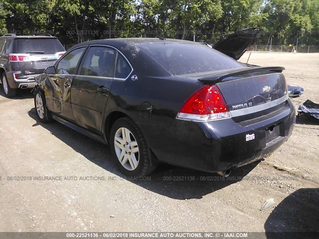 2G1WC57M191163564 - 2009 CHEVROLET IMPALA 2LT BLACK photo 3