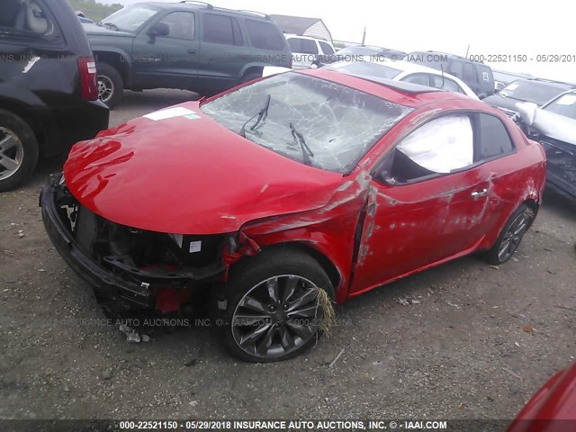 KNAFW6A30B5377175 - 2011 KIA FORTE SX RED photo 2