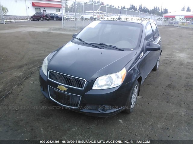 KL1TD66E09B310195 - 2009 CHEVROLET AVEO LS/LT BLACK photo 2