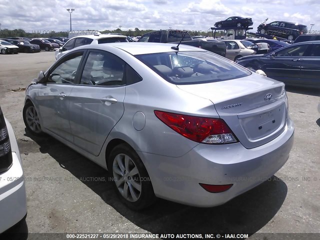 KMHCU4AE2CU041838 - 2012 HYUNDAI ACCENT GLS/GS/SE SILVER photo 3