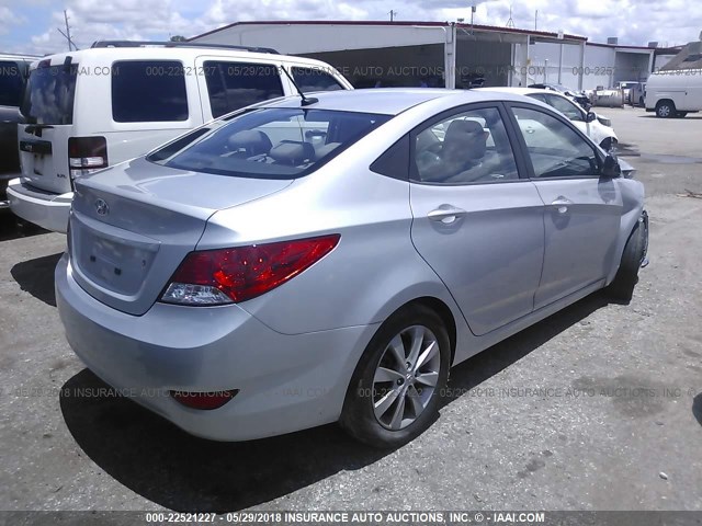 KMHCU4AE2CU041838 - 2012 HYUNDAI ACCENT GLS/GS/SE SILVER photo 4