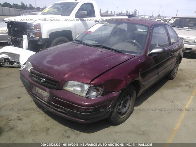 JT2EL56D4S0081424 - 1995 TOYOTA TERCEL DX BURGUNDY photo 2