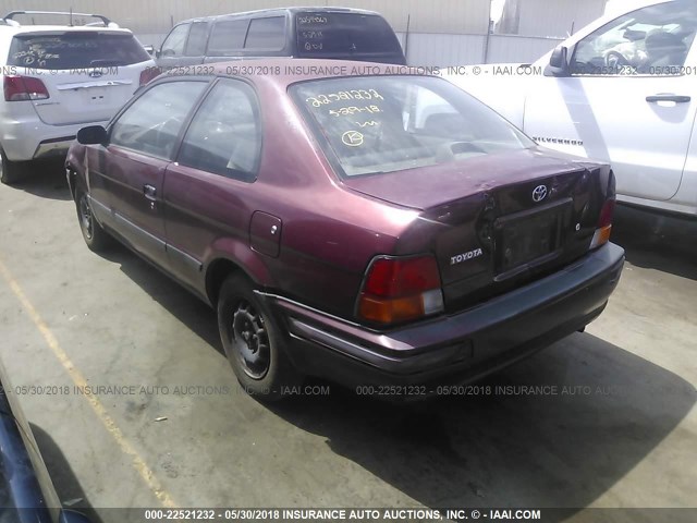 JT2EL56D4S0081424 - 1995 TOYOTA TERCEL DX BURGUNDY photo 3