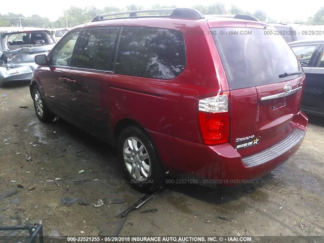 KNDMB233386246675 - 2008 KIA SEDONA EX/LX BURGUNDY photo 3