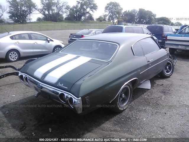 1D37J2K608549 - 1972 CHEVROLET CHEVELLE GREEN photo 4