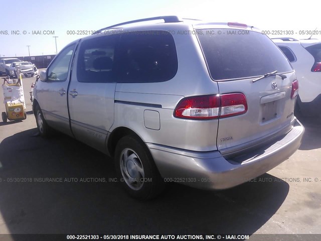 4T3ZF13C71U340602 - 2001 TOYOTA SIENNA LE/XLE SILVER photo 3