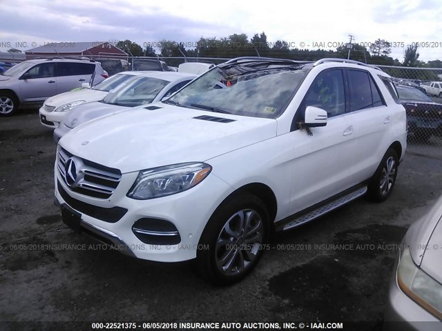 4JGDA5HB6GA672694 - 2016 MERCEDES-BENZ GLE 350 4MATIC WHITE photo 2