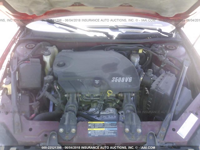 2G1WJ15K669261485 - 2006 CHEVROLET MONTE CARLO LS 红色 照片 10
