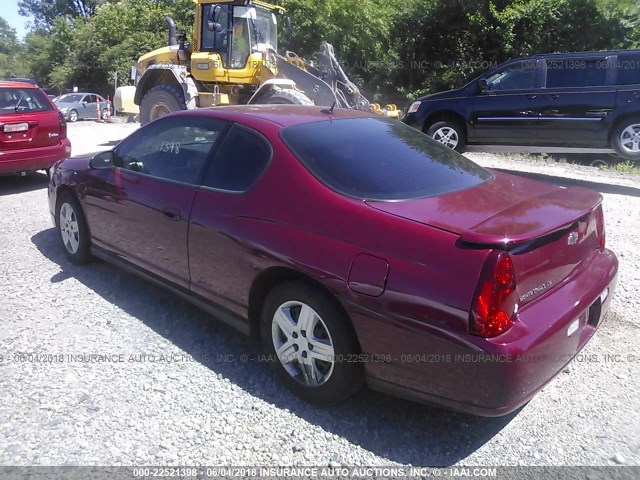 2G1WJ15K669261485 - 2006 CHEVROLET MONTE CARLO LS RED photo 3