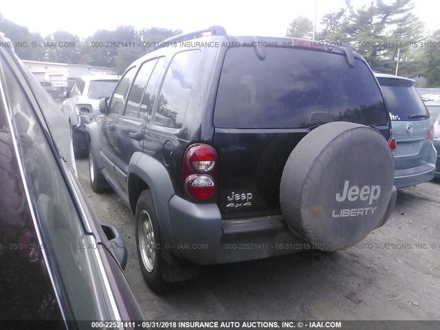 1J4GL48K15W592011 - 2005 JEEP LIBERTY SPORT 黑色 照片 3
