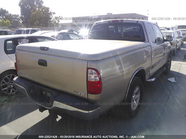 5TBRT341X6S474698 - 2006 TOYOTA TUNDRA ACCESS CAB SR5 TAN photo 4