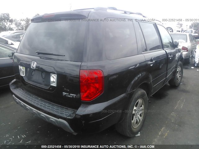 2HKYF18644H556174 - 2004 HONDA PILOT EXL BLACK photo 4