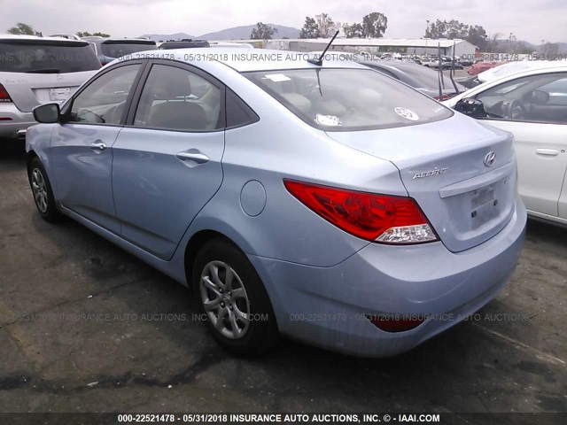 KMHCT4AE6DU549136 - 2013 HYUNDAI ACCENT GLS/GS Light Blue photo 3