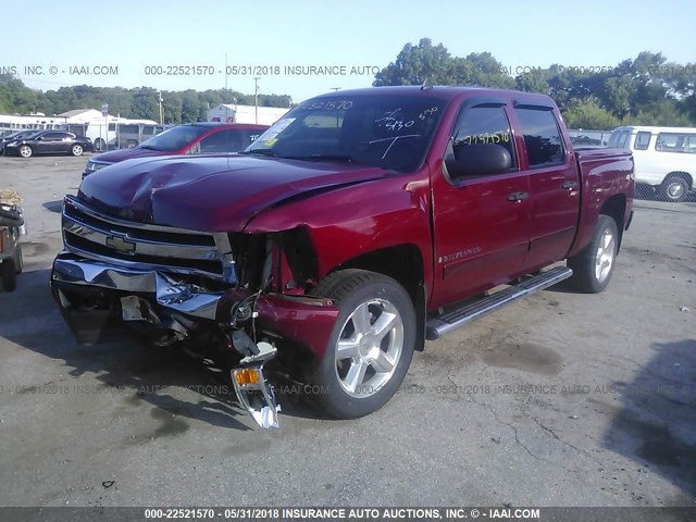 2GCEK13M471546481 - 2007 CHEVROLET SILVERADO K1500 CREW CAB MAROON photo 2