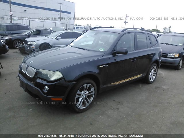 WBXPC93478WJ04411 - 2008 BMW X3 3.0SI BLACK photo 2