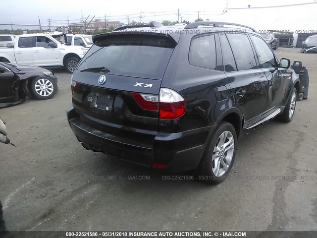 WBXPC93478WJ04411 - 2008 BMW X3 3.0SI BLACK photo 4