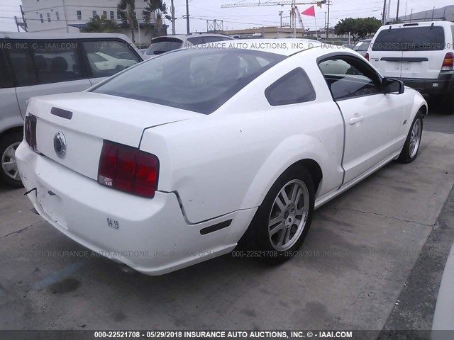 1ZVFT82H455119017 - 2005 FORD MUSTANG GT WHITE photo 4