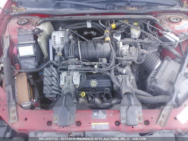 2G1WX15K629332127 - 2002 CHEVROLET MONTE CARLO SS წითელი ფოტო 10