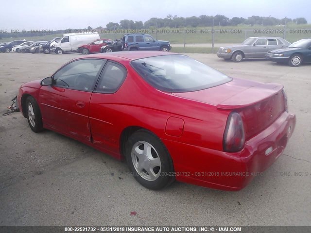 2G1WX15K629332127 - 2002 CHEVROLET MONTE CARLO SS წითელი ფოტო 3