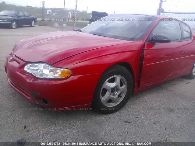 2G1WX15K629332127 - 2002 CHEVROLET MONTE CARLO SS RED photo 6