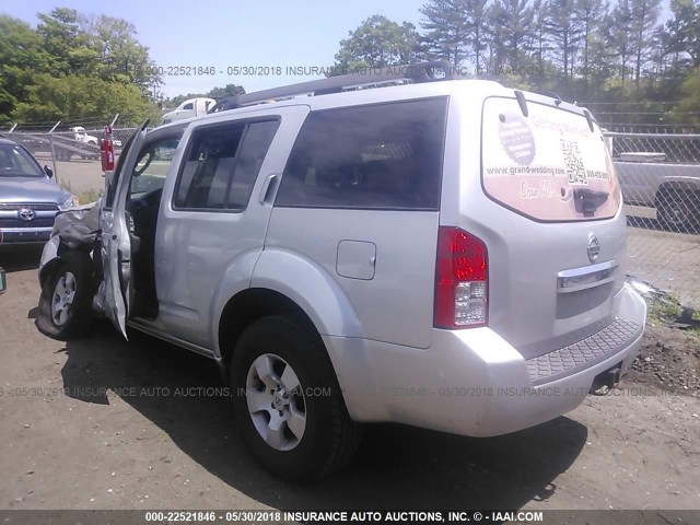 5N1AR18B38C662246 - 2008 NISSAN PATHFINDER S/LE/SE SILVER photo 3