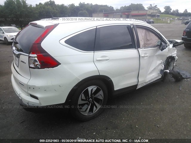 5J6RM4H97GL013269 - 2016 HONDA CR-V TOURING WHITE photo 4