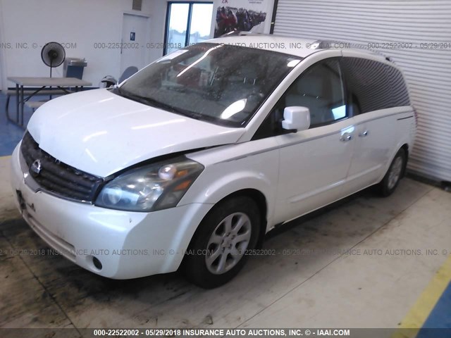 5N1BV28U78N115931 - 2008 NISSAN QUEST S/SE/SL WHITE photo 2