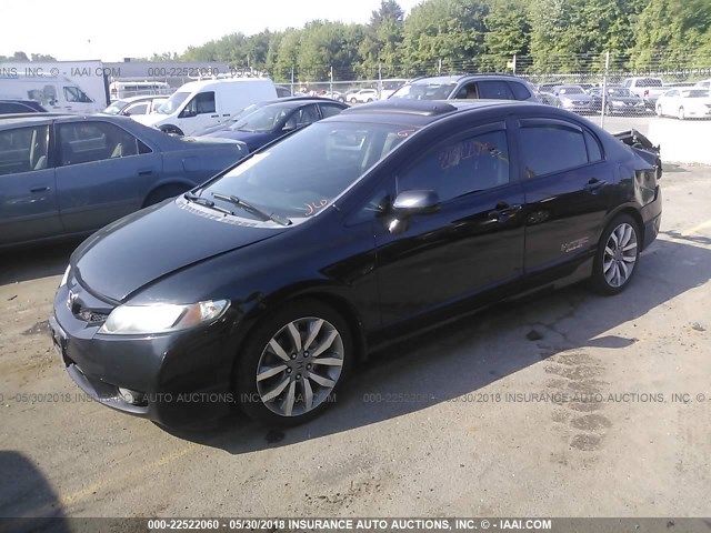 2HGFA55509H700216 - 2009 HONDA CIVIC SI BLACK photo 2