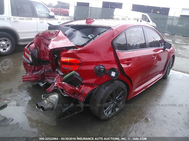 JF1VA1B65H9825698 - 2017 SUBARU WRX RED photo 4