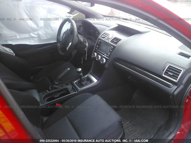 JF1VA1B65H9825698 - 2017 SUBARU WRX RED photo 5