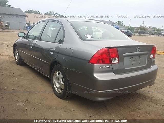 JHMES96694S005738 - 2004 HONDA CIVIC HYBRID GRAY photo 3