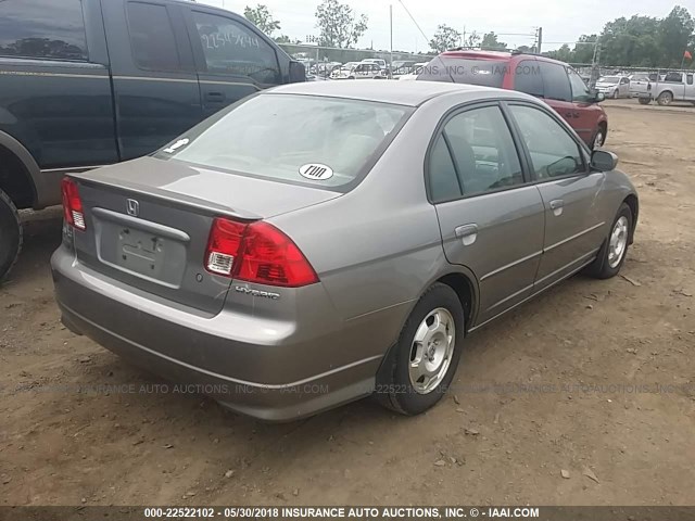 JHMES96694S005738 - 2004 HONDA CIVIC HYBRID GRAY photo 4