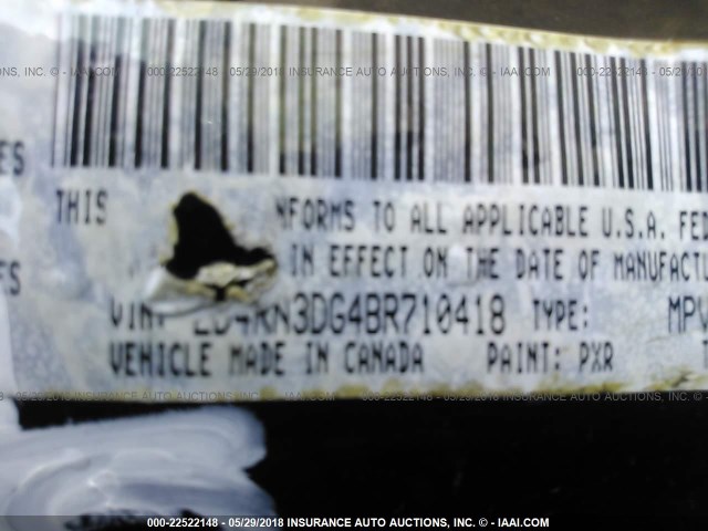 2D4RN3DG4BR710418 - 2011 DODGE GRAND CARAVAN MAINSTREET 黑色 照片 9