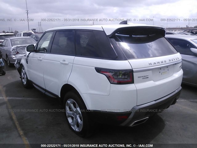 SALWR2RV6JA699701 - 2018 LAND ROVER RANGE ROVER SPORT HSE WHITE photo 3